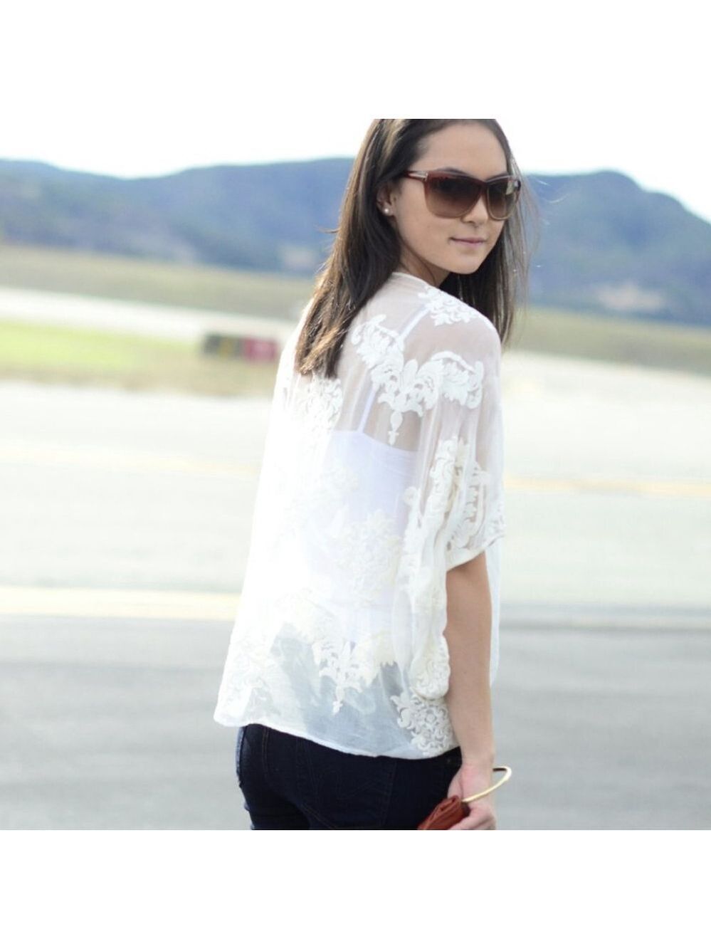 Fifteen-Twenty Embroidered Lace Back Blouse